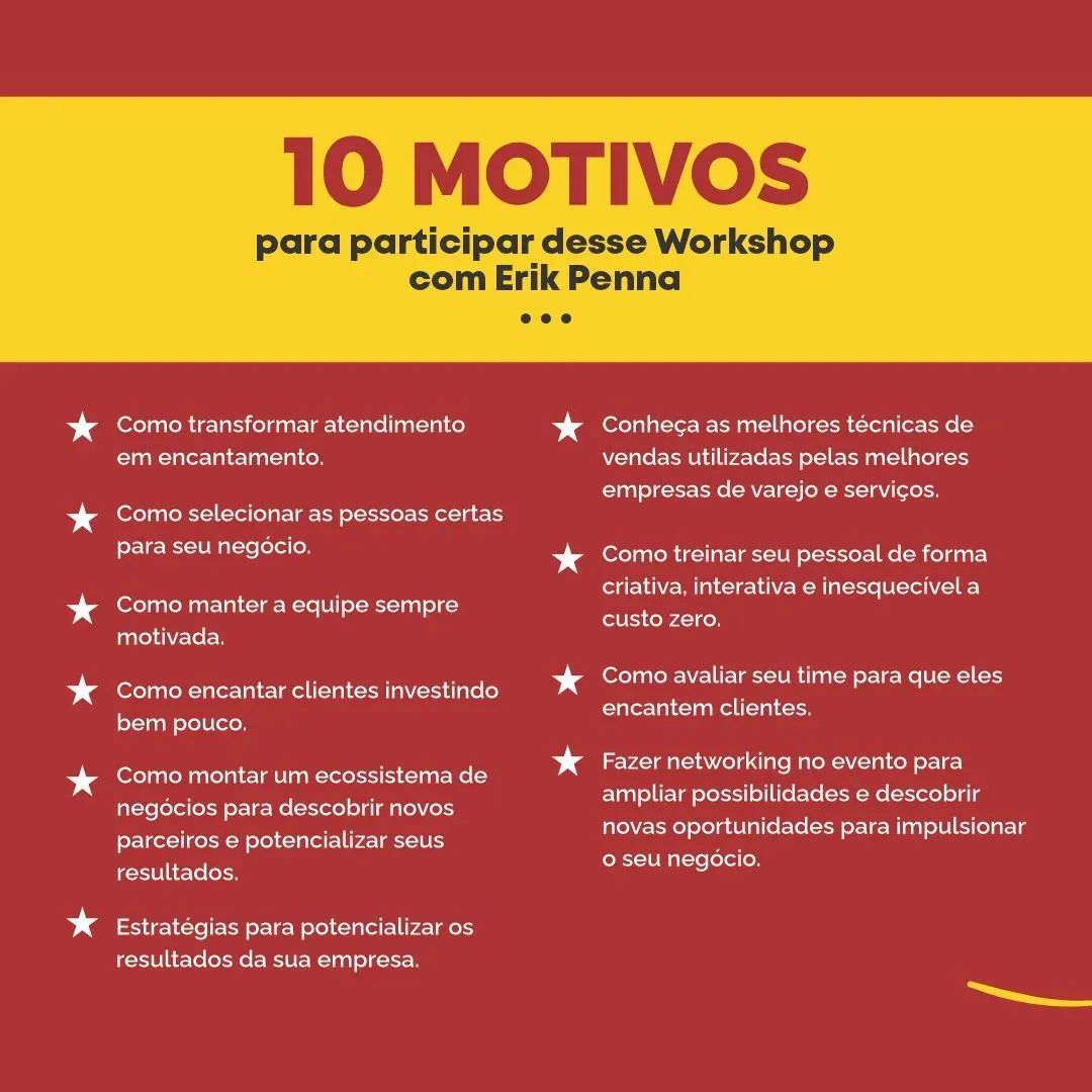 Motivos para participar do workshop com Erik Penna