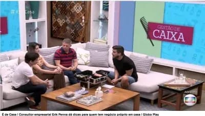 Erik Penna no programa É de Casa, da TV Globo